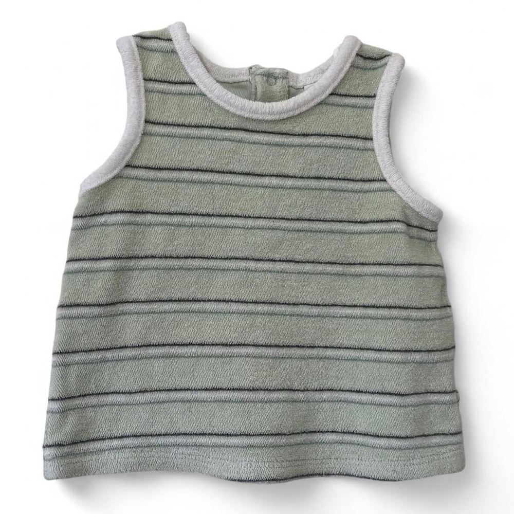 12M Unisex Easy Peasy Boho Minimalist 100% Cotton Striped Terrycloth Tank Top